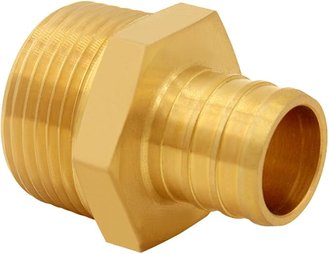8PCS LF Brass 1/2 Inch PEX Barb to 3/4 NPT Male Straight Coupling Pipe Crimp Fitting