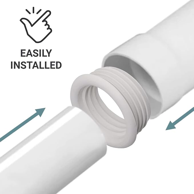 (Pack of 5) White Rubber Sleeve for Drain Pipe, 1.57" x 1.57" (50 x 40 mm) Pipe Connector, Adaptor, and Reducer