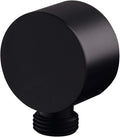 Wall Supply Elbow, Brass Round Wall Mount Shower Hose Connector 1/2″ Drop Ell Union Water Outlet for Handheld Hand Shower, Black