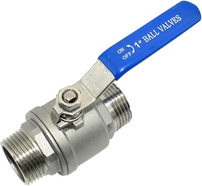 1Pcs 1'' Ball Valve, Heavy Duty Male NPT (MNPT) X Male NPT (MNPT) Thread with Long Handle Switch, Stainless Steel NPT Full Port Forged 1" Ball Valve for Water Oil and Gas, 1000 WOG