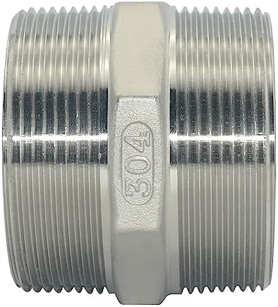 1/8" ~3" NPT Male Threaded Hex Nipple,Stainless Steel 304 Quick Coupler Pipe Fitting (3")