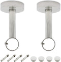 2 Pack Ceiling Mount Bracket, Stainless Steel Wardrobe Pipe Bracket Rod Holder Ceiling Holder, ULIFESTAR Shower Curtain Closet Wardrobe Rod Lever Support Pipe Flange Socket (D*H)33*150mm/1.3*6''