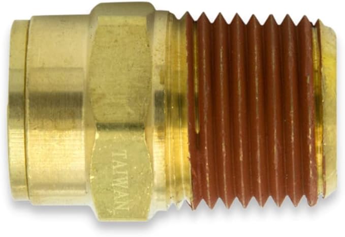 3/8" Push-in Air Brake x 1/2" NPTF Male Brass D.O.T Fitting (5-PACK) | 31868-06-08