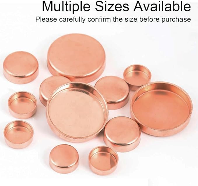 Joywayus 5PCS Plumbing 1" Solder Copper Pipe End Cap, Pressure Sweat Plug Socket Pipe Fitting Solder Connection
