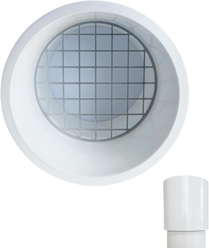 PVC Vent Cap 1 pcs for 3" Schedule 40,PVC Termination Cap,Vent Cover Screen,Round Furnace PVC Pipe Stainless Steel Roof Vent Cap,Installation not Required That PVC Elbow,or Coupling