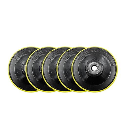 SHDIATOOL 5-Inch Backer Pad Backing pad of Foam Plastic Body with 5/8-Inch-11 Thread for Diamond Polishing Pads Pack of 10