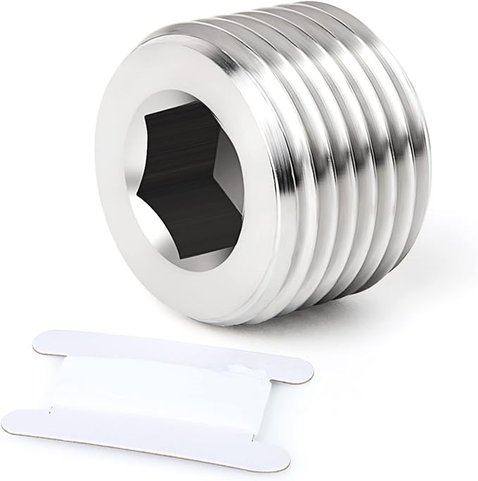 TAISHER 1PCS 304 Stainless Steel Internal Hex Thread Socket Pipe Plug Fitting 2" NPT Male