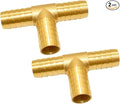 2PCS Solid Brass 5/8"OD Barb Tee Splicer Mender Hose Barb Fitting 3-Way Union Intersection for Water/Oil/Gas
