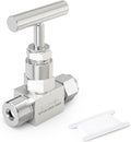 TAISHER 1PCS 304 Stainless Steel High Pressure Straight Needle Valve 3/8" NPT Male x 3/8" Tube OD For Flow Control Water Gas Oil