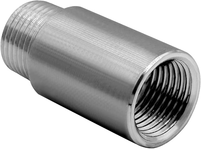 Stainless Steel Pipe Fitting 1/2" NPT Male x 1/2" NPT Female Thread Nipple Cast Pipe 2"（50mm) Length 2PCS