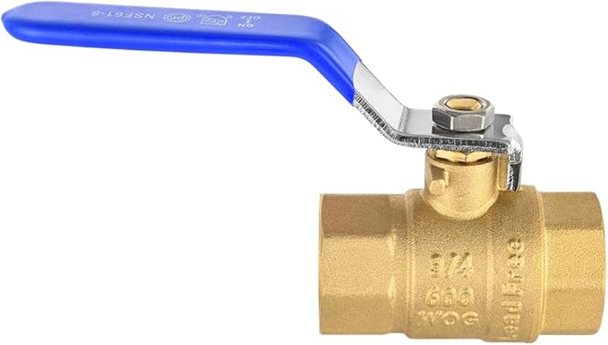 5-Pack EFIELD 1-Inch 600 WOG FIP X FIP Heavy Duty Full Port Brass Ball Valve For Water, Oil, Gas Application, Blue Level,(VALVE406)