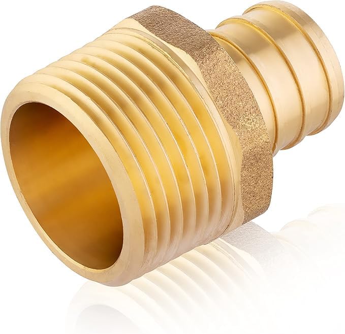 200-Pack EFIELD 3/4-inch Pex Crimp Fittings,3/4 Inch x 3/4 Inch NPT Male NPT Adapters, ASTM F1807,(PEX1807021-200PCS)