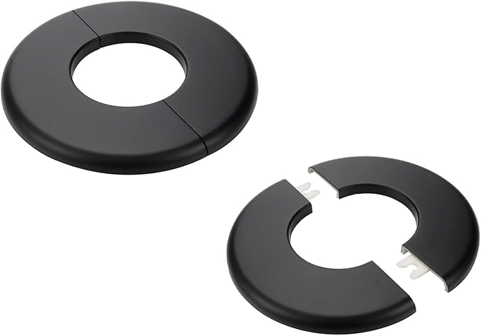 2 Pcs Wall Split Flange, ABS Round Self-Adhesive Escutcheon Plate Buckles Design for 2"/51mm Diameter Pipe