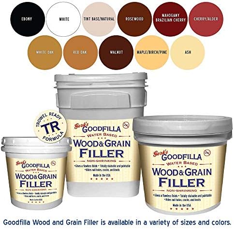 Water-Based Wood & Grain Filler (Trowel Ready) - Walnut - 1 Gallon By Goodfilla | Replace Every Filler & Putty | Repairs, Finishes & Patches | Paintable, Stainable, Sandable & Quick Drying