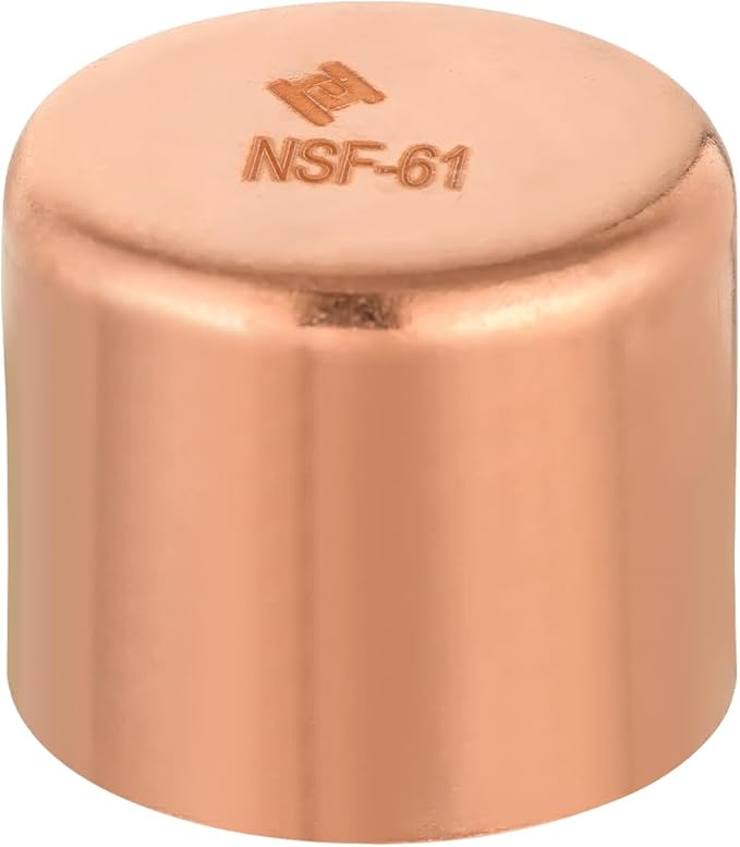 (Pack of 1) EFIELD 1-1/2-Inch Solder Copper Pipe End Cap (Plug), LF Copper Plumbing Fittings with Sweat Solder Connection,(COPPER124)