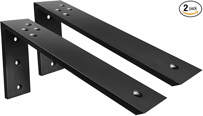 Countertop Support Brackets 2 Pack L Bracket Countertop Brackets 14" x 6" x 2.5" Heavy Duty 3/8" Thick Shelf Brackets Metal Corbels L Shape Bracket for Wood Shelf/Quartz/Granite/Concret Countertops