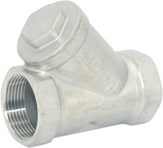 Strainer Mesh Filter Valve,800WOG Y-Spring NPT Female Check Valve,Stainless Steel SS316 CF8M (1-1/4")