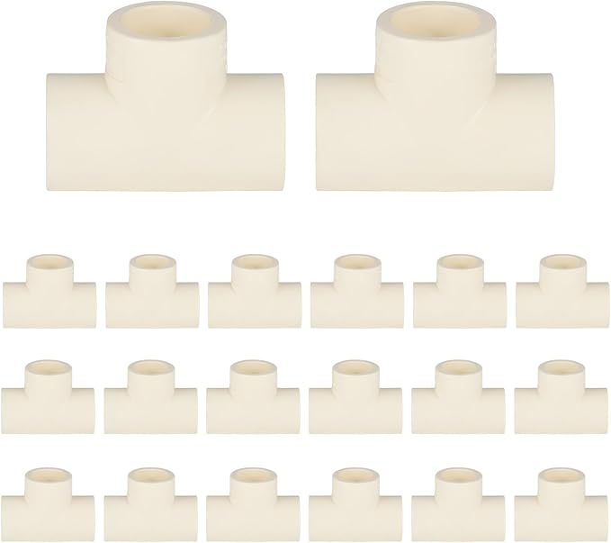 20-PACK EFIELD CPVC Tee Fittings,1/2" CPVC-CTS Slip Tee for Hot and Cold Water Pressure Distribution Systems,(CPVC020-10-20PCS)