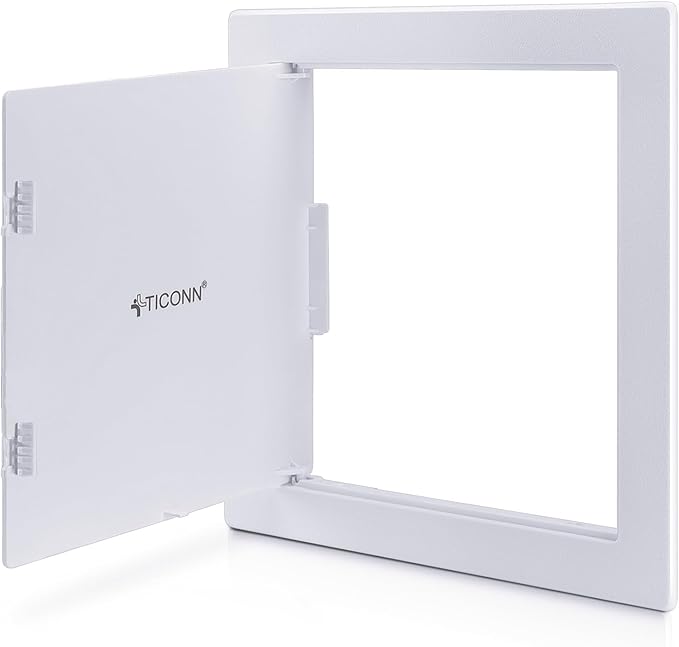 TICONN Access Panel for Drywall, 12 x 12 Inch ABS Plastic Wall Hole Cover Access Doors, Easy Install Plumbing Wall Panel for Drywall, Ceiling, Wiring and Cables