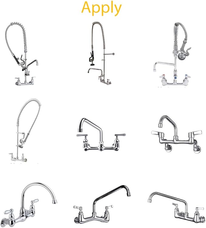 KWODE Commercial Wall Mount Faucet Installation Kit, Wall Mount Kitchen Faucet Backsplash Mount Set for Stainless Steel Commercial Kitchen Prep & Utility Sink