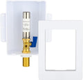 Ice Maker Outlet Box with Stainless Steel Water Hammer Arrestor,1/2 Inch Sweat (MIP) Inlet and 1/4 Inch OD Compression Outlet Connection, Icemaker Box with Installed 1/4-Turn Ball Valve