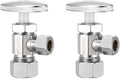 2 Pack slow turn Brass Angle Valve, Anti-Corrosion, Lead-Free, 5 Year Warranty, Easy Installation Angle Stop Valve for Plumbing, 1/2” Nominal x 3/8” Compression