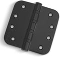 Haidms 304 Stainless Steel Black Ball Bearing Door Hinges for Exterior & Interior Doors 4in Stainless Steel Heavy-Duty Door Hinges Black 4inch, 5/8'' Radius Corners 3PACK