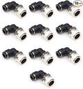 Push to Connect Air Fittings 1/4 inch OD Tubing x 1/8" Npt Elbow Air Line Quick Connect Fittings Male Threaded 90 Degree Push in Lock Fittings Pneumatic Tube Fittings Connectors 10Packs