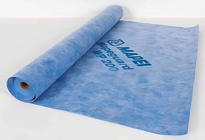 Mapei 2850230 Mapeguard WP 200 Uncoupling Crack Isolation Waterproofing Membrane 323 Sq Ft Roll (3.3 Feet x 98.5 Feet), for Ceramic Tile and Stone Tile 0.02 Inch Thick Underlayment (94502-30)