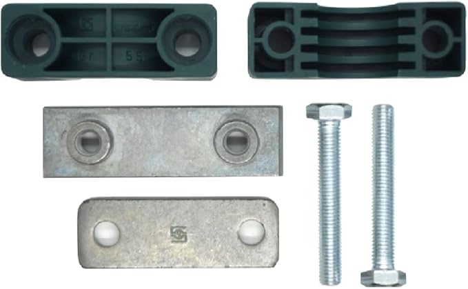 21.3MM Heavy Series Clamp, Polypropylene with Galvannized Steel Plated Hardware, Weld Mounting & Metric Hex Bolts