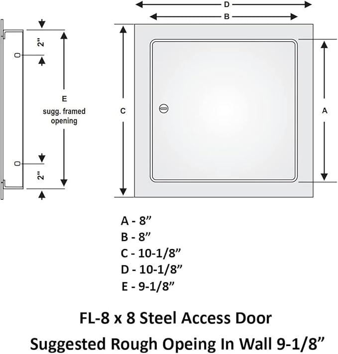 Premier Access Doors 8 x 8 Flush Mount Steel Access Door for Drywall, Powder Coated White