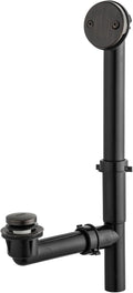 Artiwell 1-1/2" Black Tubular Bath Drain Kit with Tip-Toe Bath Drain Stopper, Touch-Toe Tub Drain, Tip Toe Bathtub Drain Waste and Overflow With Plug and Bathtub Overflow Drain Cover,Oil Rubbed Bronze