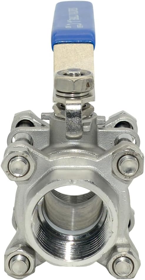 Ball Valve NPT Thread - Stainless Steel 304 Female 3-Piece Full Port(1'')