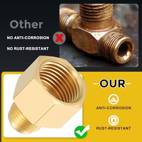 METALLIXITY 1PCS 1/4" FNPT x 1/4" MNPT Thread Brass Hex Extension Adapters