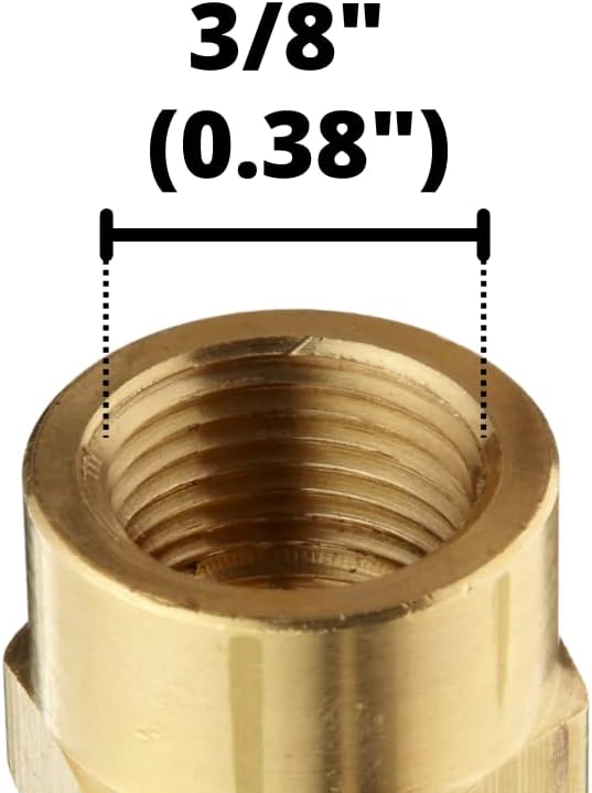 1/4" NPTF x 1/8" NPTF Female Brass Coupling/Coupler Pipe Thread Union/Joiner Fitting | 33300-04-02 (5-PACK)