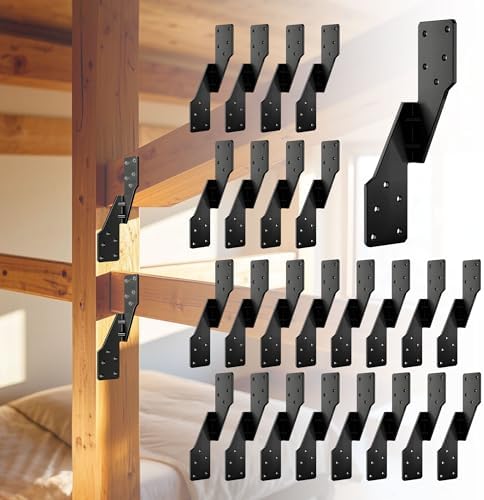 25 Pack Hurricane Ties for Rafters, Hurricane Straps Brackets with Strong Black Powder-Coated, Trusses/Rafters Ties,Rafter Hanger Hurricane Clips, H2.5A 18-Gauge Extruded Steel Black