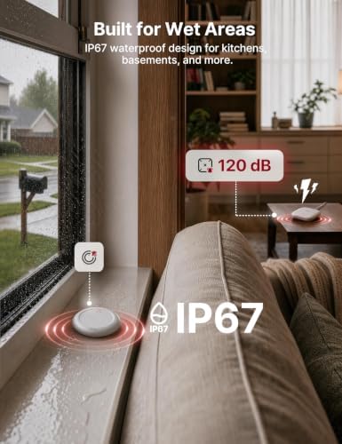 X-Sense Wi-Fi Water Leak Detector, 3-Pack, SWS0A41 Add-On, Base Req.