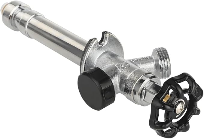 EFIELD 4-inch Anti-Siphon Frost Free Sillcock 1/2 inch Push Fit X 3/4 inch Hose Bibb, Chrome Plated Brass Body (4-inch Length),(SILLCOCK035)