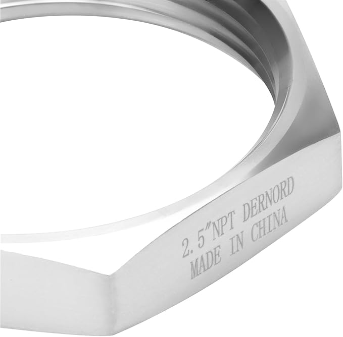 DERNORD Cast Pipe Fitting Stainless Steel 304 Hex Locknut NPT Female 2.5" (Pack of 1)