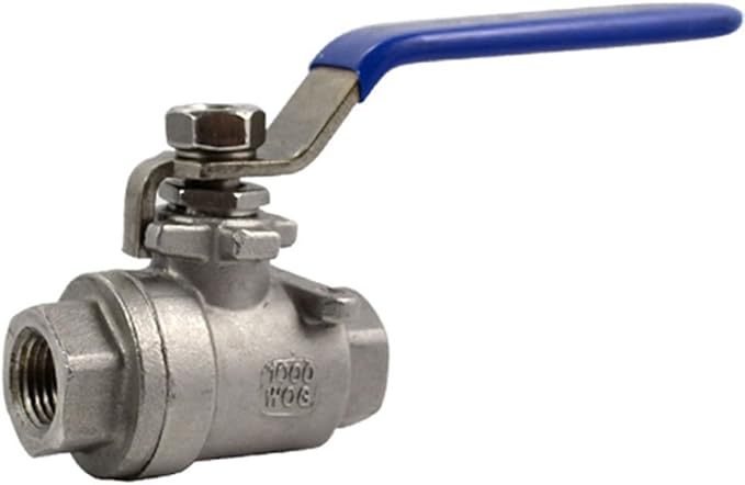 316 Stainless Steel 1/8"~3" Full Port Ball Valve with Blue Vinyl Handle, NPT Female x Female Thread,1000 WOG (1/4")
