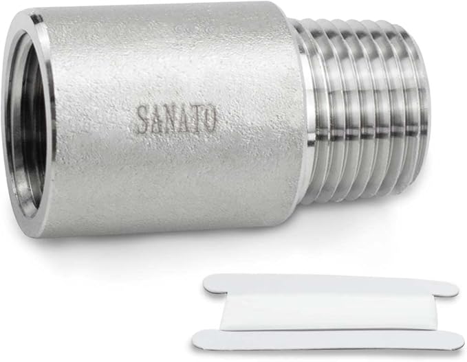 SANATO 1 Pcs SS 304 Forging Nipple Cast Piple, 3/4" NPT Male x 3/4" NPT Female Threaded, 50mm Piple Fittings