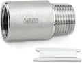 SANATO 1 Pcs SS 304 Forging Nipple Cast Piple, 1/2" NPT Male x 1/2" NPT Female Threaded, 50mm Piple Fittings