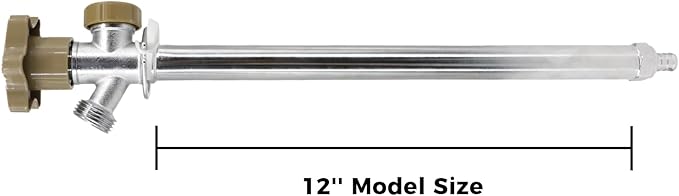 12-inch Anti-Siphon Frost Free Sillcock, Quater Turn 3/4-Inch Hose Bibb x 1/2-Inch PEX End,No Lead Brass Valve Frost Proof Outdoor Faucet Spigot