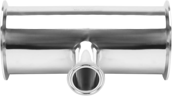 DERNORD Reducing Clamp Tee 3 Way Stainless Steel 304 Sanitary Fitting (Pipe OD: 4 inch x 4 inch x 1.5 inch)