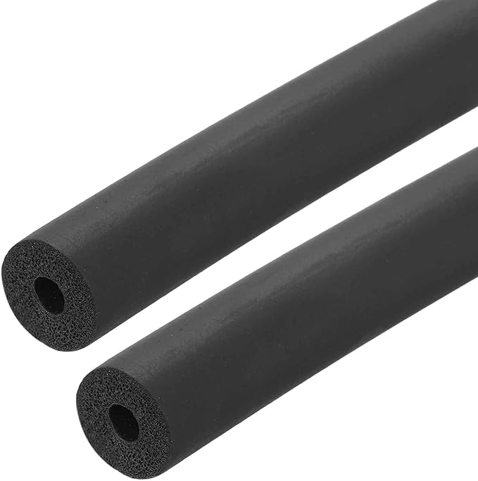 2pcs 1/5" ID Pipe Insulation Foam Tube, EPDM Pipe Cover 5/8" OD Wrap Roll Bar Tubing 4.9FT Long - Insulation Freeze Heat Preservation for Guitar Stand/AC Units/Exercise Machine