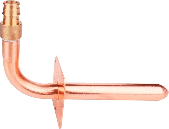 WHK 10 packs Pex-A Copper Stub Out Elbows with Wall Flange 1/2" x 6"