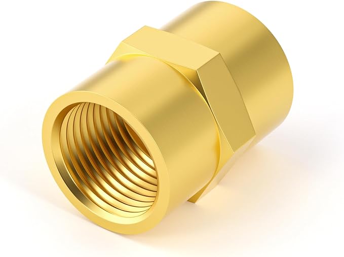 GASHER 20PCS Brass Pipe Fitting, Brass Coupling, 1/4-Inch Female Pipe x 1/4-Inch Female Pipe