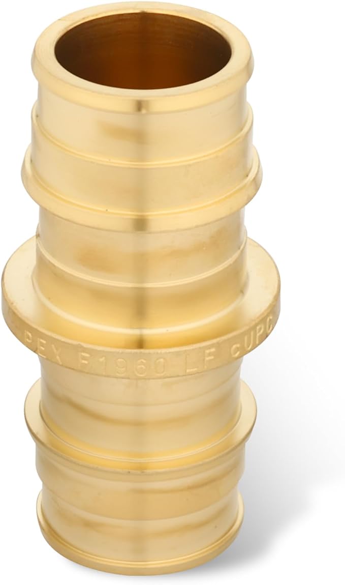 3/4 Inch PEX-A Expansion Coupling Fittings, Brass Straight Connector, PEX-A Pipe Fitting, Lead-Free Brass Plumbing Fittings for Hot and Cold Water, Potable Water (10-Pack)