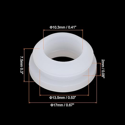 MECCANIXITY 20Pcs Snap Rubber Grommet Plug Mount Dia 13.5mm ID 10.3mm Narrow Groove Width 2mm Seal Anti-Scratch for Electrical Box Cable Pipes Transparent