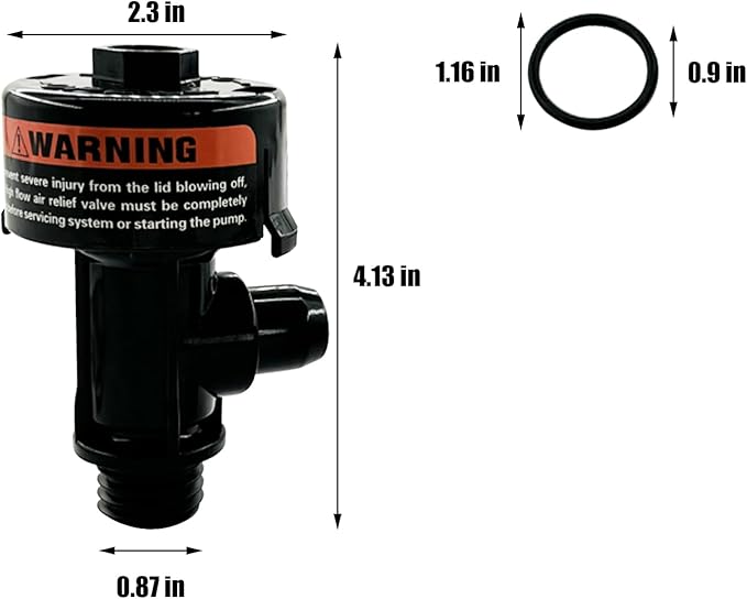 98209800 High Flow Manual Relief Valve Air Relief Manual Valve Assembly Replacement for Pool Spa Filter Quad DE 2000 4000 Series Filters (No Pressure Gauge)